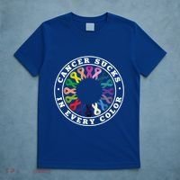 Cancer Sucks In Every Color Cancer Awareness Ribbons Cute Gift T-Shirt thumb 5