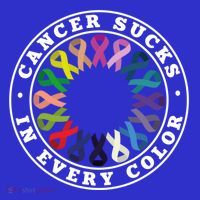 Cancer Sucks In Every Color Cancer Awareness Ribbons Cute Gift T-Shirt thumb 7