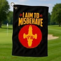Cool Scifi I Aim To Misbehave Golf Towel thumb 1