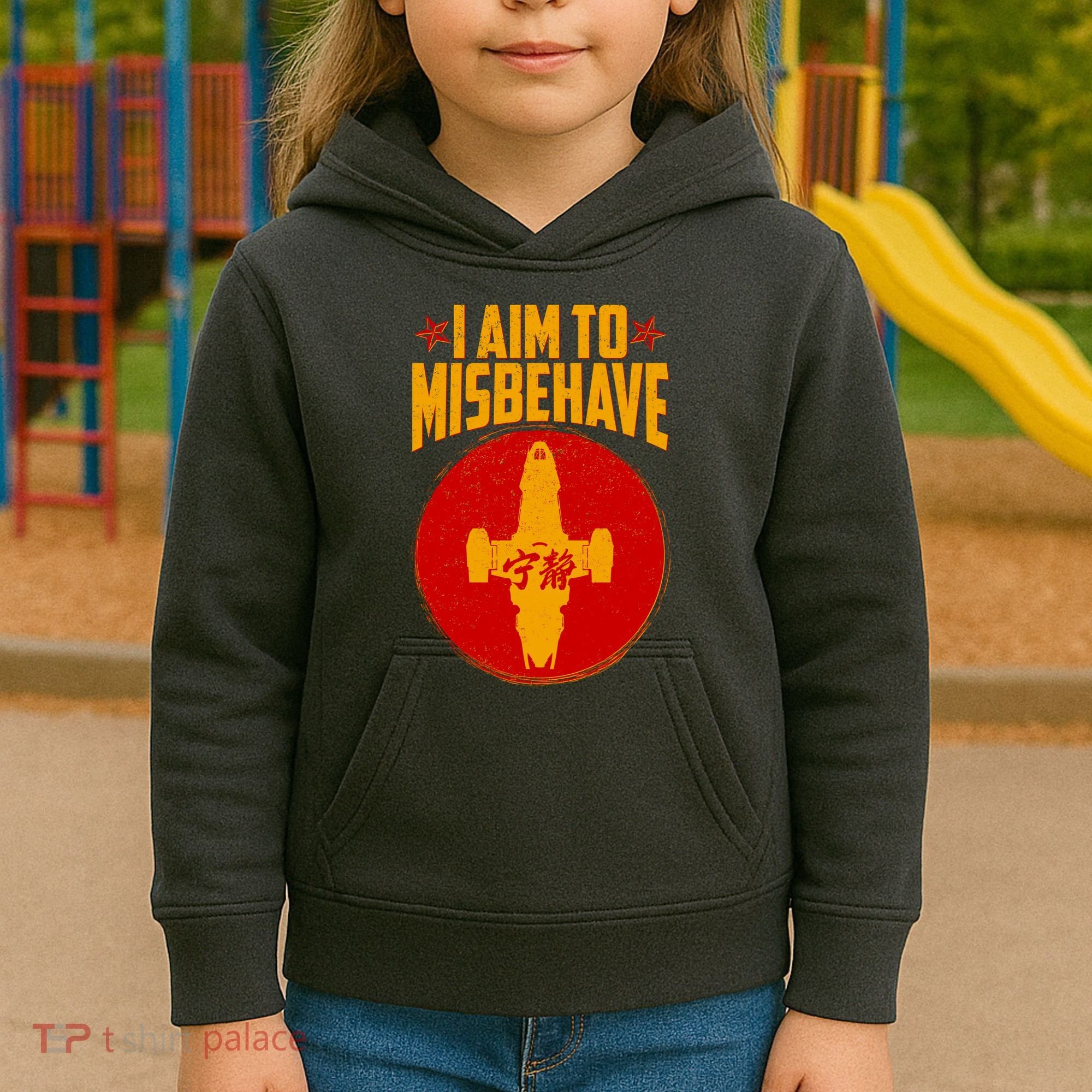 Cool Scifi I Aim To Misbehave Kids Hoodie