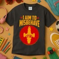 Cool Scifi I Aim To Misbehave Kids T-Shirt thumb 3