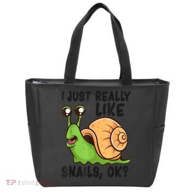 Cute Snail I Just Really Like Snails Ok Funny Snail Tote Bag