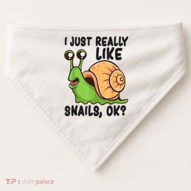 Cute Snail I Just Really Like Snails Ok Funny Snail USA-Made Doggie Bandana