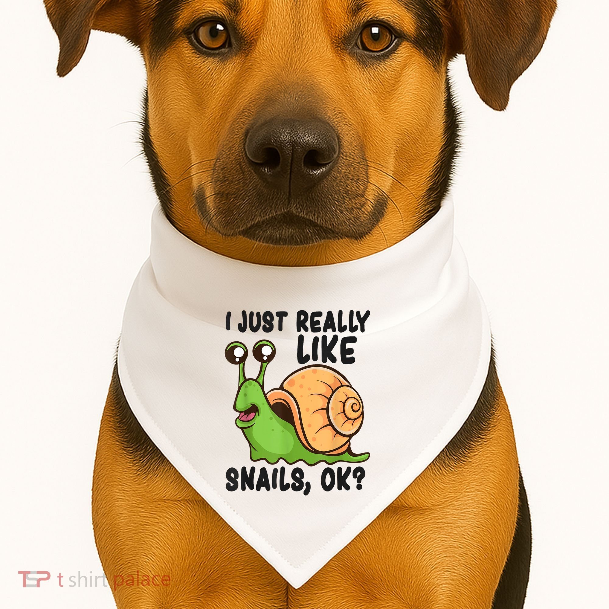 Cute Snail I Just Really Like Snails Ok Funny Snail USA-Made Doggie Bandana