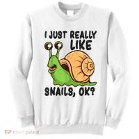 Cute Snail I Just Really Like Snails Ok Funny Snail Sweatshirt thumb 0