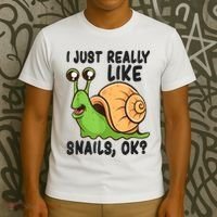 Cute Snail I Just Really Like Snails Ok Funny Snail T-Shirt thumb 3
