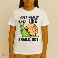 Cute Snail I Just Really Like Snails Ok Funny Snail T-Shirt thumb 4