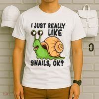 Cute Snail I Just Really Like Snails Ok Funny Snail T-Shirt thumb 6