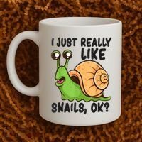 Cute Snail I Just Really Like Snails Ok Funny Snail Coffee Mug thumb 2