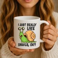 Cute Snail I Just Really Like Snails Ok Funny Snail Coffee Mug thumb 3