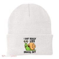 Cute Snail I Just Really Like Snails Ok Funny Snail Beanie thumb 0