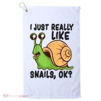 Cute Snail I Just Really Like Snails Ok Funny Snail Golf Towel thumb 0