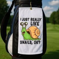 Cute Snail I Just Really Like Snails Ok Funny Snail Golf Towel thumb 2