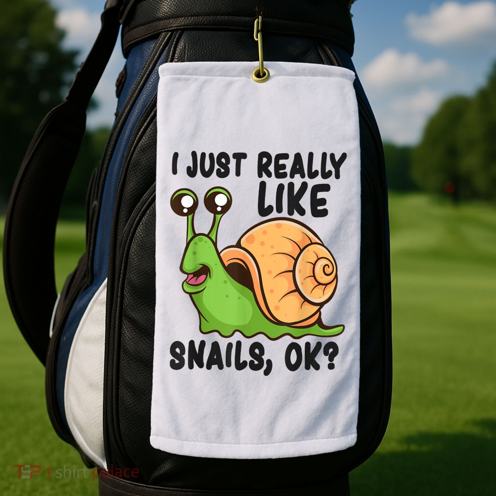 Cute Snail I Just Really Like Snails Ok Funny Snail Golf Towel
