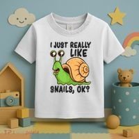 Cute Snail I Just Really Like Snails Ok Funny Snail Toddler T-Shirt thumb 3