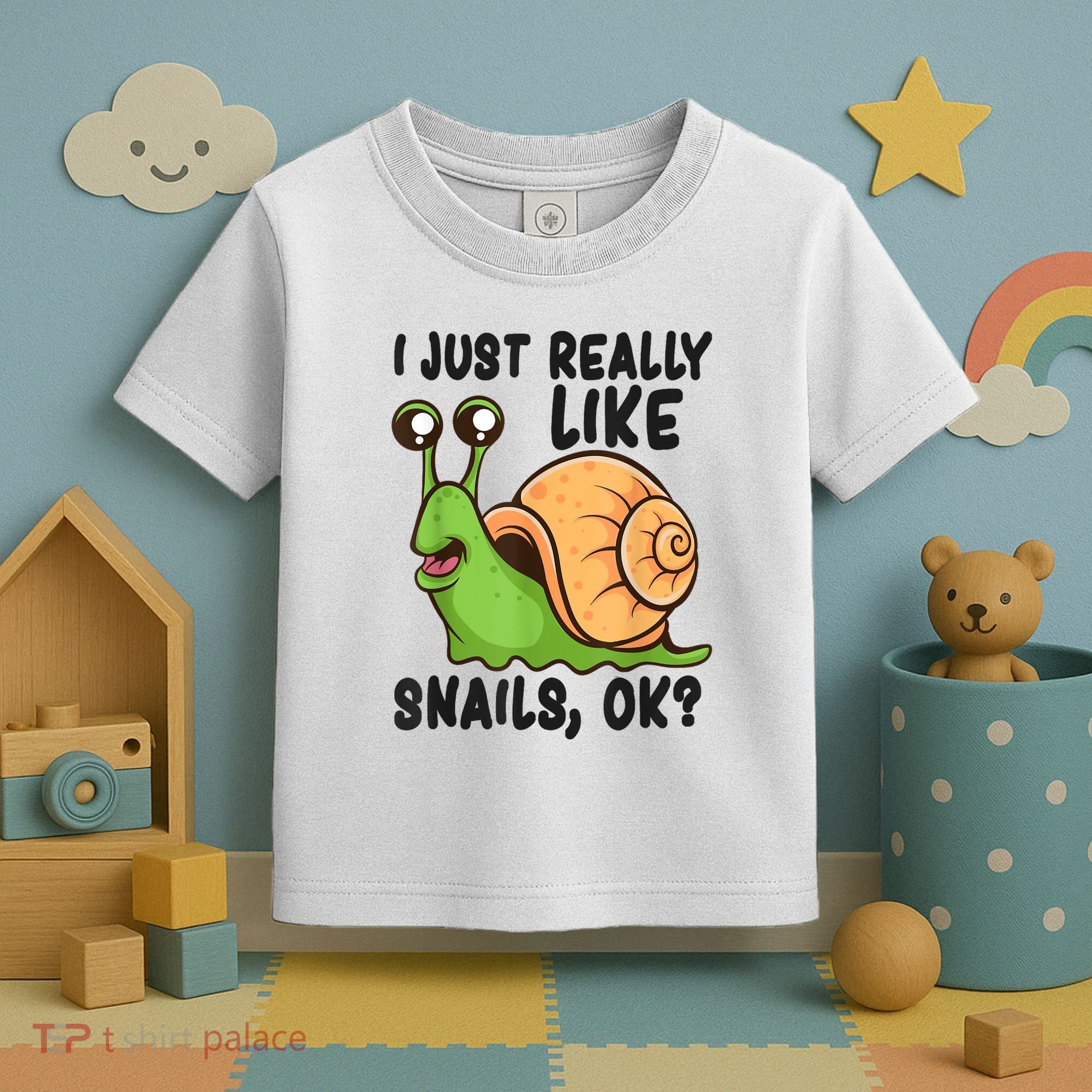 Cute Snail I Just Really Like Snails Ok Funny Snail Toddler T-Shirt