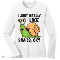 Cute Snail I Just Really Like Snails Ok Funny Snail Women's Long Sleeve Shirt thumb 0