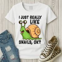 Cute Snail I Just Really Like Snails Ok Funny Snail Women's T-Shirt thumb 3