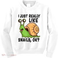 Cute Snail I Just Really Like Snails Ok Funny Snail Kids Sweatshirt thumb 0