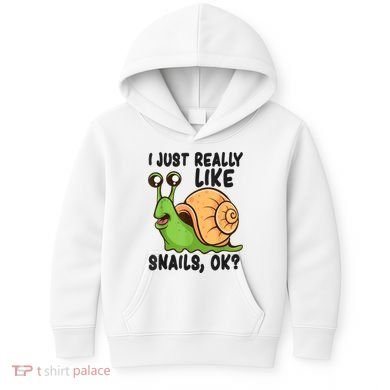 Cute Snail I Just Really Like Snails Ok Funny Snail Kids Hoodie