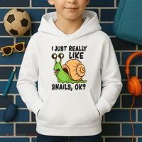 Cute Snail I Just Really Like Snails Ok Funny Snail Kids Hoodie thumb 2
