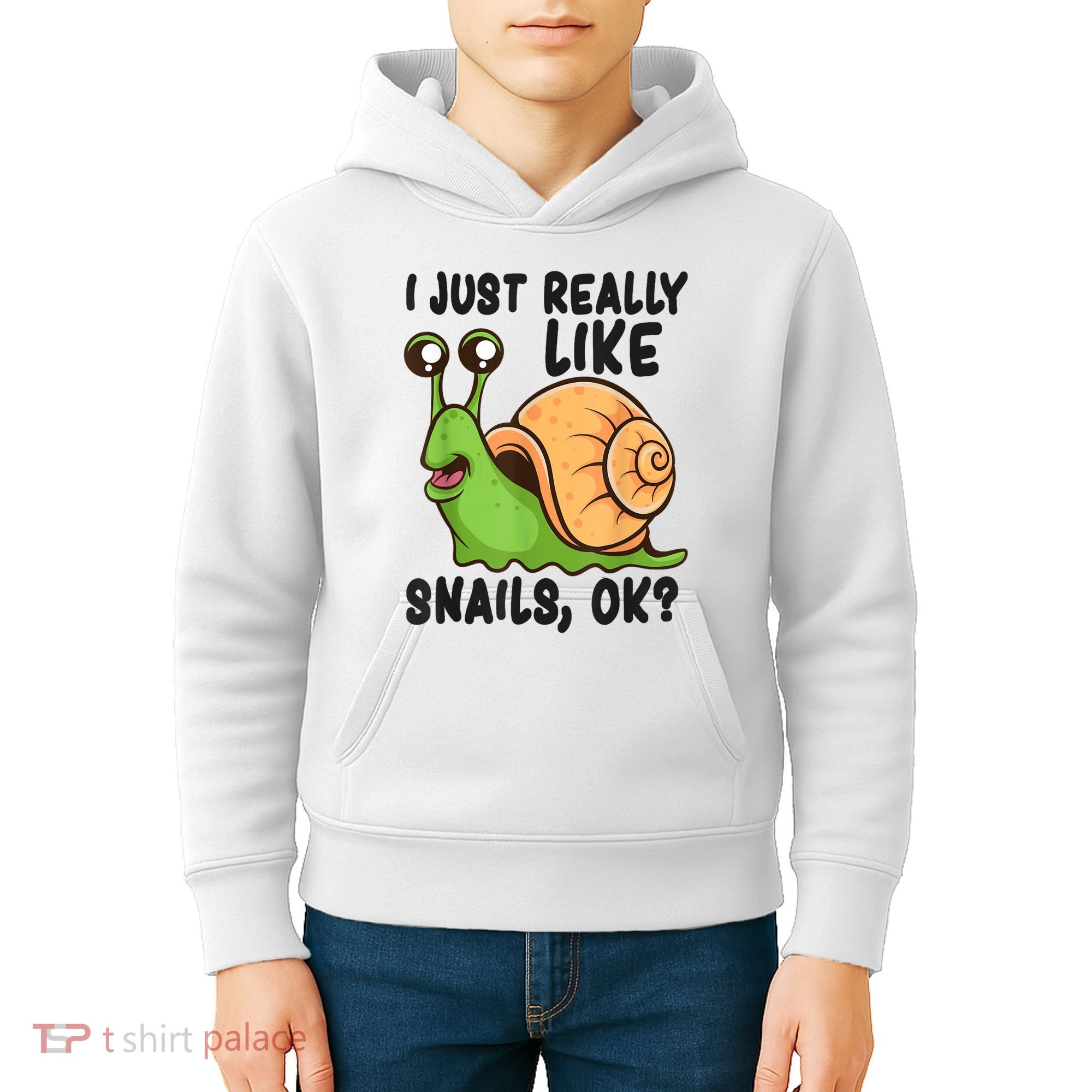 Cute Snail I Just Really Like Snails Ok Funny Snail Kids Hoodie