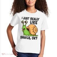 Cute Snail I Just Really Like Snails Ok Funny Snail Kids T-Shirt thumb 2