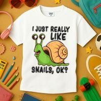 Cute Snail I Just Really Like Snails Ok Funny Snail Kids T-Shirt thumb 3