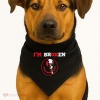 Confused Skull I'm Broken Invisible Illness I'm OK Broken USA-Made Doggie Bandana thumb 1