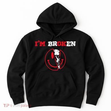 Confused Skull I'm Broken Invisible Illness I'm OK Broken Hoodie