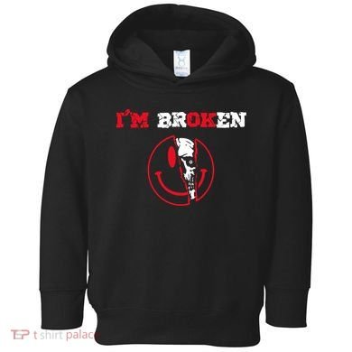 Confused Skull I'm Broken Invisible Illness I'm OK Broken Toddler Hoodie