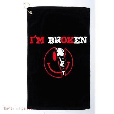 Confused Skull I'm Broken Invisible Illness I'm OK Broken Golf Towel