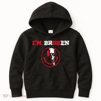 Confused Skull I'm Broken Invisible Illness I'm OK Broken Kids Hoodie thumb 0