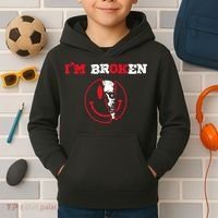 Confused Skull I'm Broken Invisible Illness I'm OK Broken Kids Hoodie thumb 2