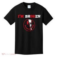 Confused Skull I'm Broken Invisible Illness I'm OK Broken Kids T-Shirt thumb 0