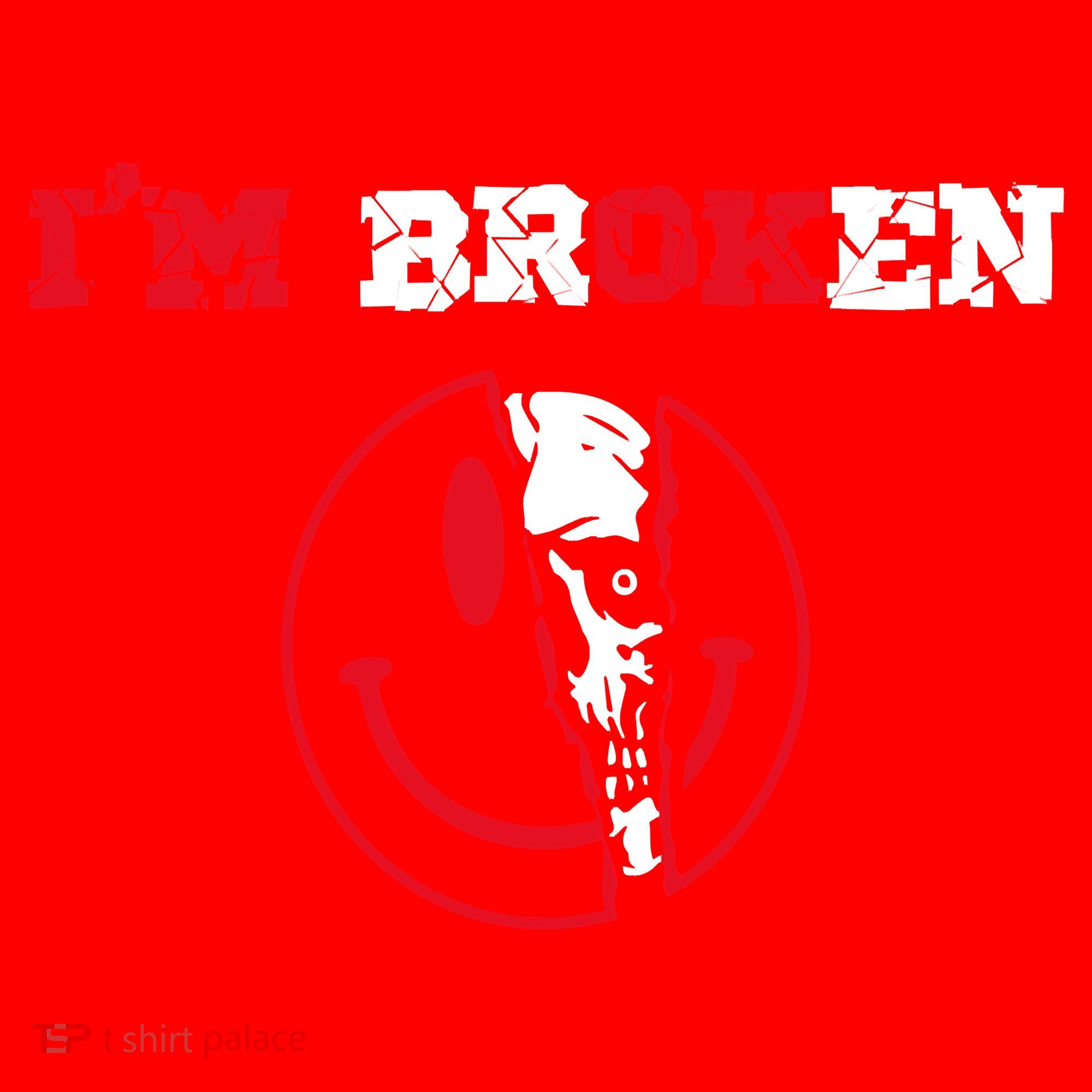 Confused Skull I'm Broken Invisible Illness I'm OK Broken Santa Hat