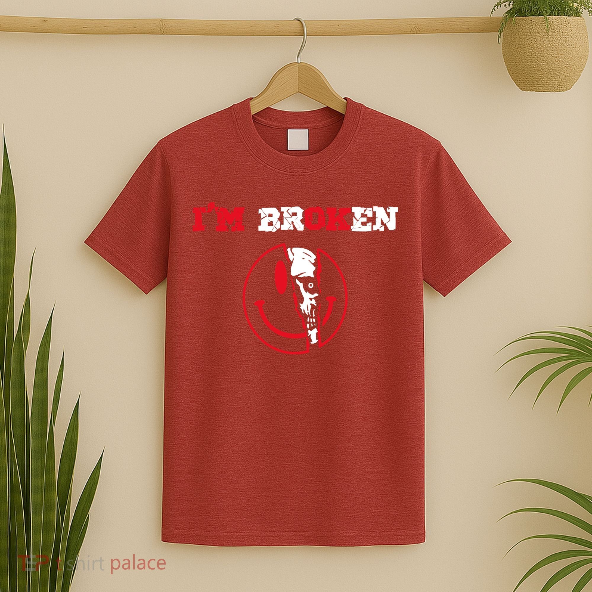 Confused Skull I'm Broken Invisible Illness I'm OK Broken T-Shirt