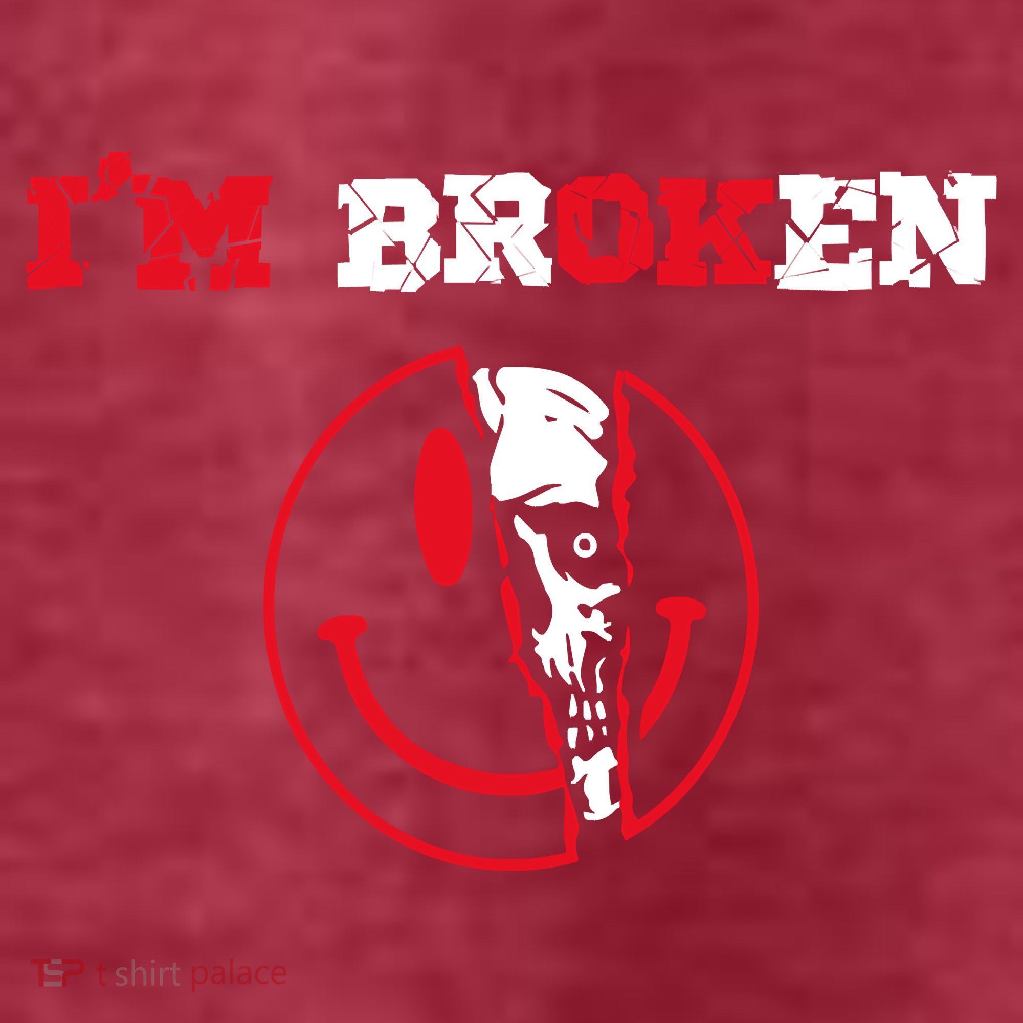 Confused Skull I'm Broken Invisible Illness I'm OK Broken Women's T-Shirt