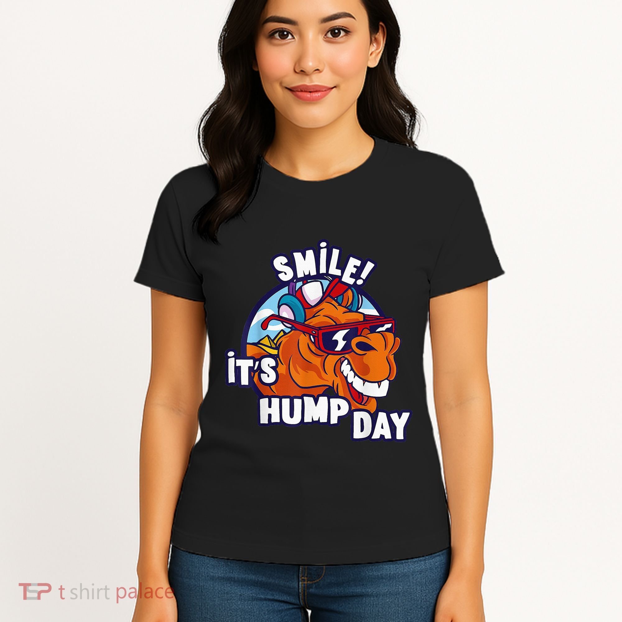 Camel Smile! ItS Hump Day Funny Hump Day Camel Sunglass Women's T-Shirt