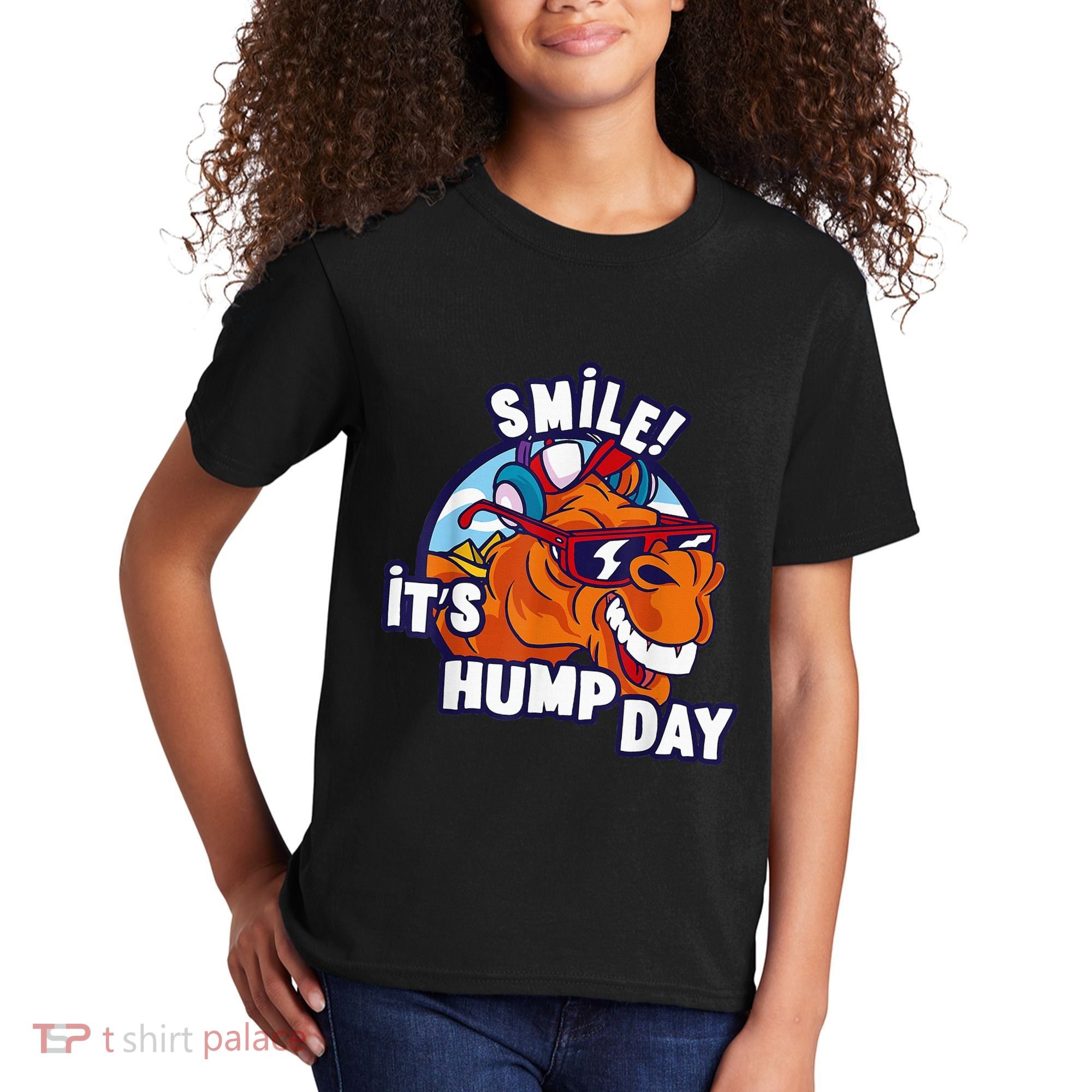 Camel Smile! ItS Hump Day Funny Hump Day Camel Sunglass Kids T-Shirt