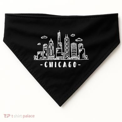 Chicago Skyline Illinois Vintage USA-Made Doggie Bandana