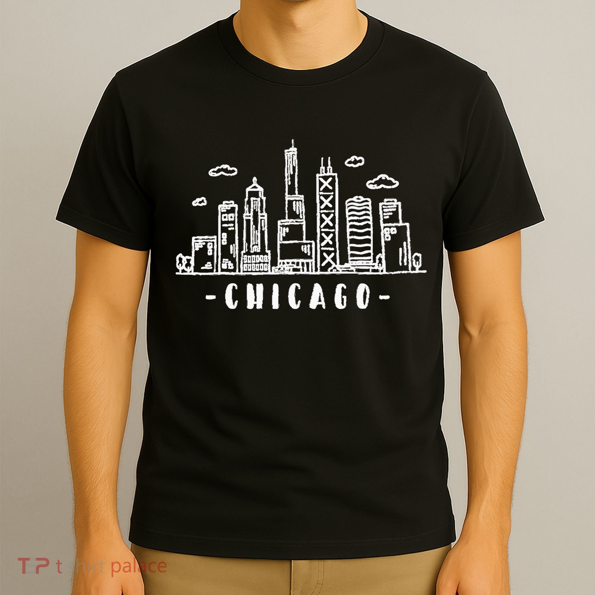 Chicago Skyline Illinois Vintage T-Shirt