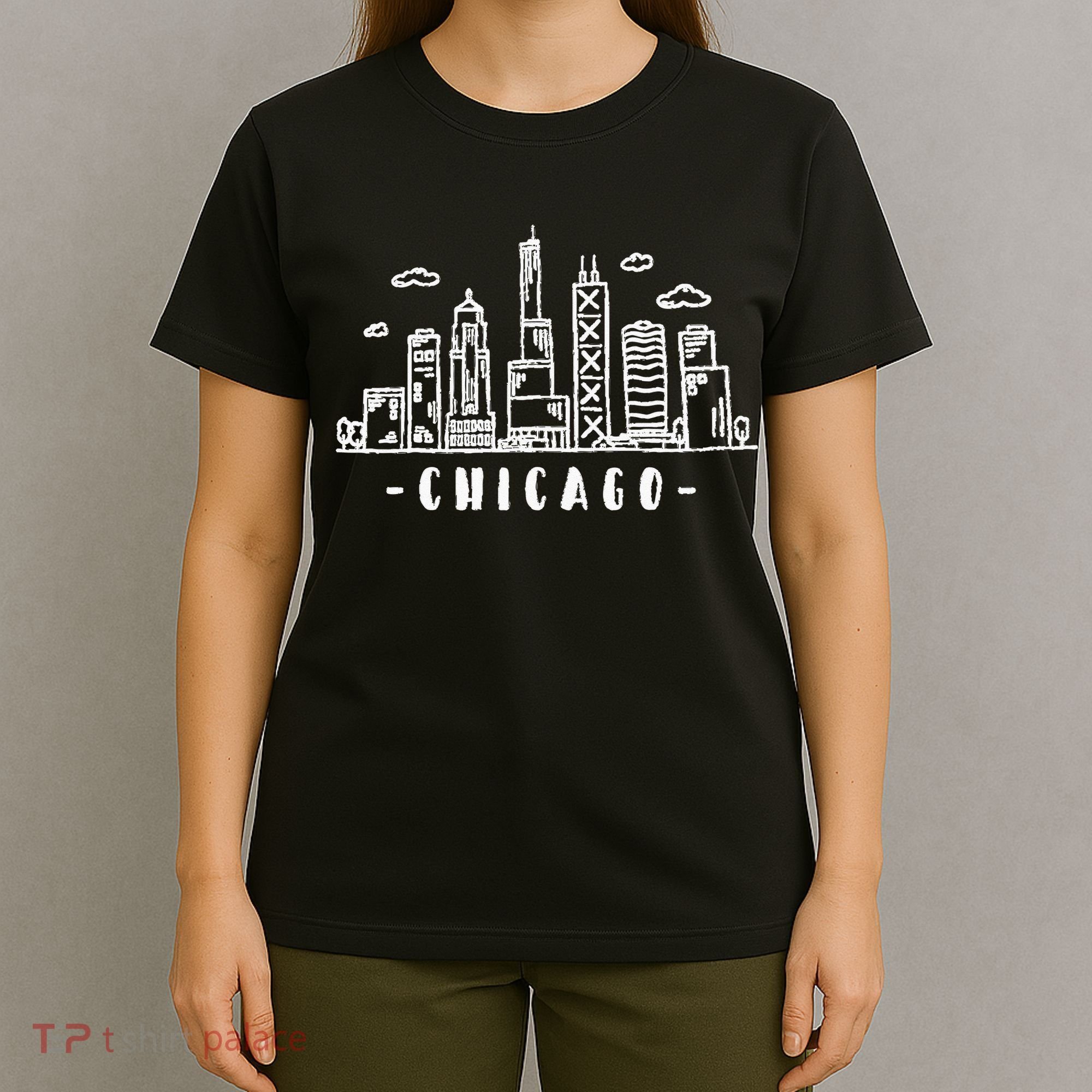 Chicago Skyline Illinois Vintage T-Shirt