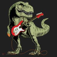 Cool Sarcastic Illustration TRex Dinosaur Playing Guitar Women's Sweatshirt thumb 2