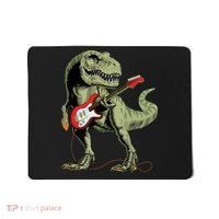 Cool Sarcastic Illustration TRex Dinosaur Playing Guitar Mousepad thumb 0
