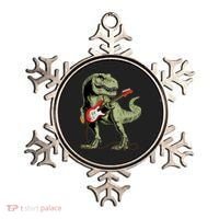 Cool Sarcastic Illustration TRex Dinosaur Playing Guitar Ornament thumb 0
