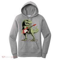 Cool Sarcastic Illustration TRex Dinosaur Playing Guitar Women's Hoodie thumb 0