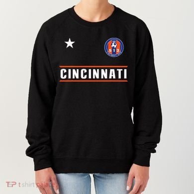Cincinnati Soccer Jersey 513 Royal Design White Text  Women's Sweatshirt