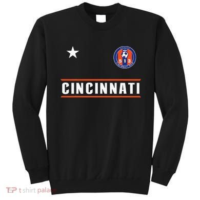 Cincinnati Soccer Jersey 513 Royal Design White Text  Sweatshirt