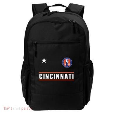 Cincinnati Soccer Jersey 513 Royal Design White Text  Backpack